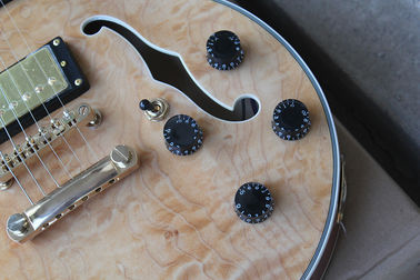 Guitarra eléctrica de madera, cuerpo de arce, hardware de oro. proveedor