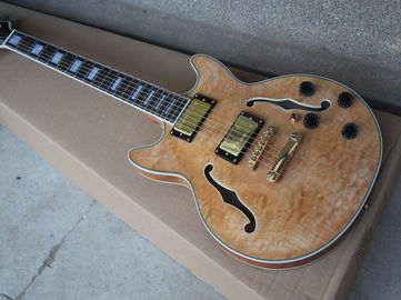 Guitarra eléctrica de madera, cuerpo de arce, hardware de oro. proveedor