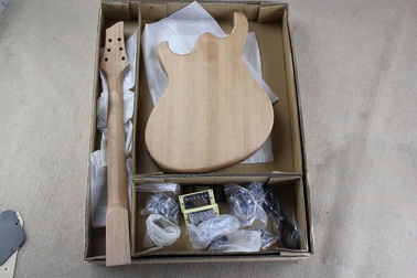 Kit de guitarra eléctrica semi-hueca personalizado ((Partes con cuerpo de caoba y cuello, carilla de arce de llama, hardware cromado, guitarra DIY) proveedor