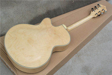 Kit de guitarra eléctrica semi-terminada personalizada con tablero de fret de madera de rosa, incrustación de abalone, cuerpo semi-hueco proveedor