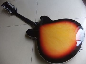 Gitarra eléctrica de 12 cuerdas semi hueca es 335 modelo en Sunburst proveedor