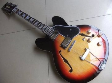 Gitarra eléctrica de 12 cuerdas semi hueca es 335 modelo en Sunburst proveedor