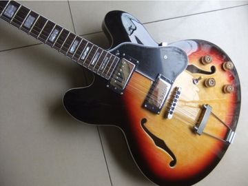 Gitarra eléctrica de 12 cuerdas semi hueca es 335 modelo en Sunburst proveedor