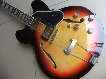 Gitarra eléctrica de 12 cuerdas semi hueca es 335 modelo en Sunburst proveedor