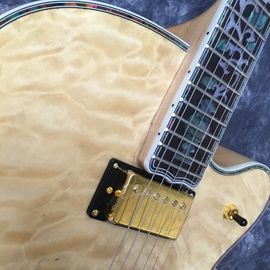 Alta calidad, color jazz L5 guitarra eléctrica, madera, rocker de oro, mosaico de flores de la pizarra. proveedor