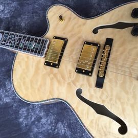 Alta calidad, color jazz L5 guitarra eléctrica, madera, rocker de oro, mosaico de flores de la pizarra. proveedor