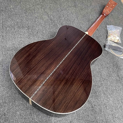 Cuerpo OM45 de 40 pulgadas KIT de bricolaje Guitarra acústica con herringbone sin pintura proveedor