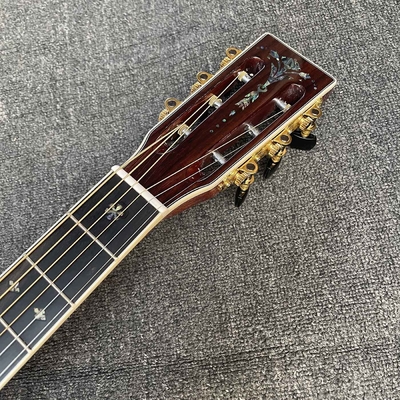 Cuerpo de madera de cedro sólido con tablillas de ébano Guitarra acústica folk clásica con anchura de nuez de 43 mm proveedor