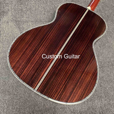 39&quot; de madera sólida de rosa de lado trasero guitarra acústica de ébano Fretboard Abalone incrustaciones en pintura amarilla proveedor
