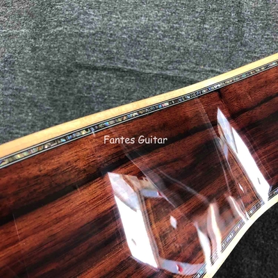 Cocobolo Solid Custom Reverso Real Abalone Inlay D Cuerpo Dreadnought Guitarra acústica en color Sunburst proveedor