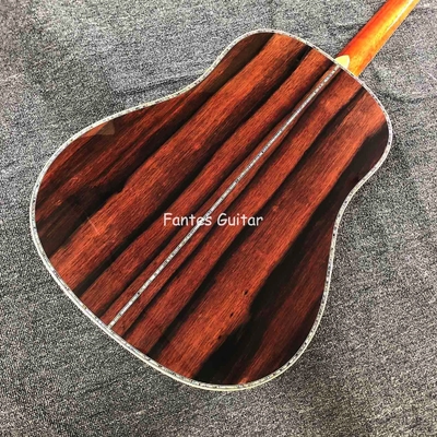 Cocobolo Solid Custom Reverso Real Abalone Inlay D Cuerpo Dreadnought Guitarra acústica en color Sunburst proveedor