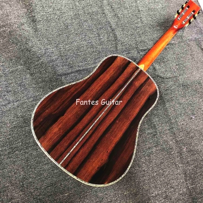 Cocobolo Solid Custom Reverso Real Abalone Inlay D Cuerpo Dreadnought Guitarra acústica en color Sunburst proveedor