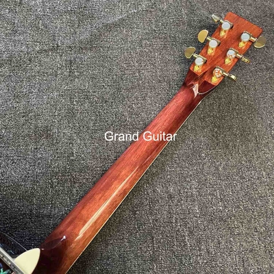 Personalizado de lujo de pinzón sólido superior cuerpo de dreadnought ébano Fingerboard 41 pulgadas verdadera guitarra acústica Abalone proveedor