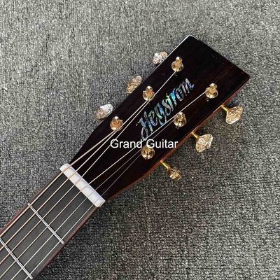 Grand OM Guitar Solid KOA Guitarra acústica de lado trasero, logotipo personalizado en la cabecera proveedor