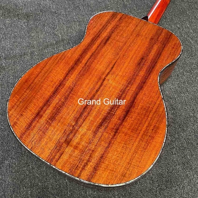 Grand OM Guitar Solid KOA Guitarra acústica de lado trasero, logotipo personalizado en la cabecera proveedor