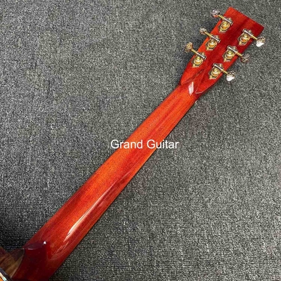 Grand OM Guitar Solid KOA Guitarra acústica de lado trasero, logotipo personalizado en la cabecera proveedor