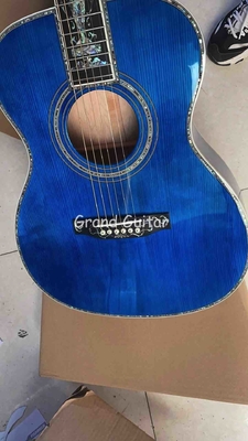 Custom Martin Style OM Cuerpo de agua ondulada SOLID Arce de fuego de espalda lateral guitarra acústica, acepta guitarra OEM proveedor