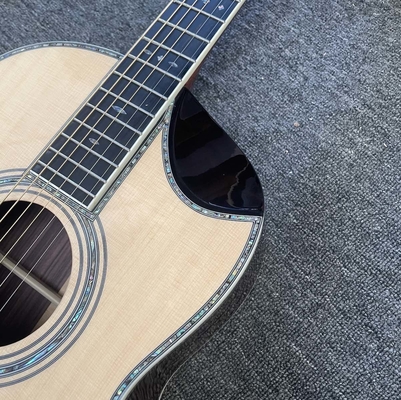 Guitarra acústica de madera sólida estilo Martin Cutaway con tablero de huesos de ébano 12 trastes 43 mm de anchura, acepta guitarra OEM proveedor