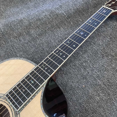 Guitarra acústica de madera sólida estilo Martin Cutaway con tablero de huesos de ébano 12 trastes 43 mm de anchura, acepta guitarra OEM proveedor