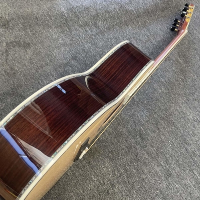 Guitarra acústica de madera sólida estilo Martin Cutaway con tablero de huesos de ébano 12 trastes 43 mm de anchura, acepta guitarra OEM proveedor