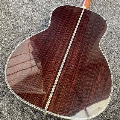 Guitarra acústica de madera sólida estilo Martin Cutaway con tablero de huesos de ébano 12 trastes 43 mm de anchura, acepta guitarra OEM proveedor