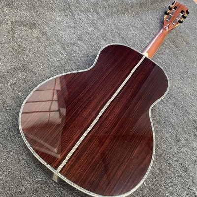 Guitarra acústica de madera sólida estilo Martin Cutaway con tablero de huesos de ébano 12 trastes 43 mm de anchura, acepta guitarra OEM proveedor