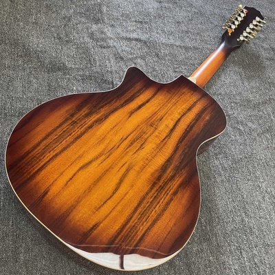 12 cuerdas personalizadas KOA Wood Taylor estilo guitarra acústica con acabado brillante cuerpo Matt Neck Open Tuner proveedor