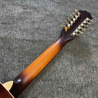 12 cuerdas personalizadas KOA Wood Taylor estilo guitarra acústica con acabado brillante cuerpo Matt Neck Open Tuner proveedor