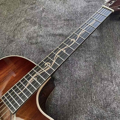 6 cuerdas personalizadas KOA estilo de madera Taylor guitarra acústica con acabado de cuerpo brillante Matt Neck Open Tuner proveedor