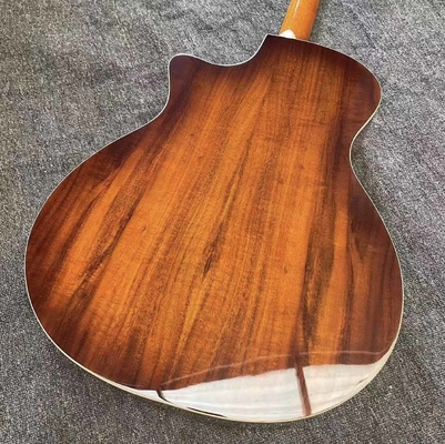 6 cuerdas personalizadas KOA estilo de madera Taylor guitarra acústica con acabado de cuerpo brillante Matt Neck Open Tuner proveedor