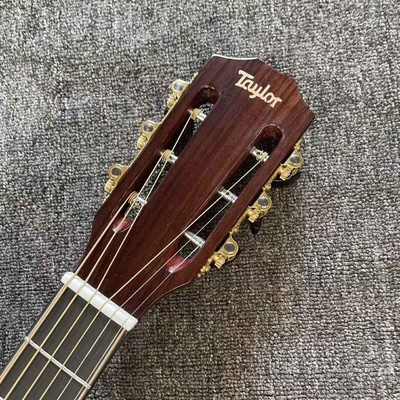 6 cuerdas personalizadas KOA estilo de madera Taylor guitarra acústica con acabado de cuerpo brillante Matt Neck Open Tuner proveedor