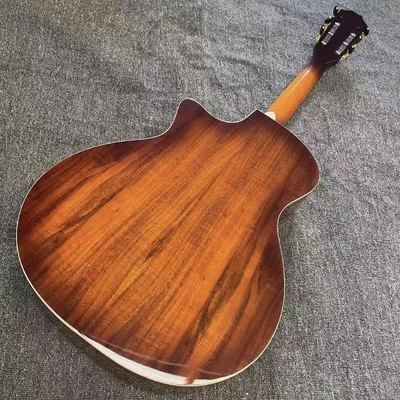 6 cuerdas personalizadas KOA estilo de madera Taylor guitarra acústica con acabado de cuerpo brillante Matt Neck Open Tuner proveedor