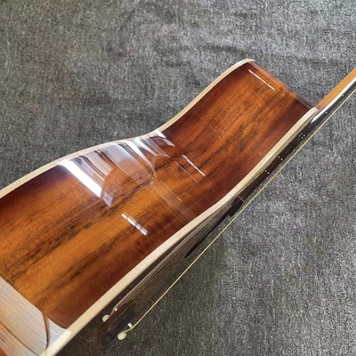6 cuerdas personalizadas KOA estilo de madera Taylor guitarra acústica con acabado de cuerpo brillante Matt Neck Open Tuner proveedor