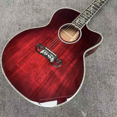 Guitarra acústica de madera sólida KOA de 43 pulgadas Jumbo Gibson Style SJ200 Cutaway con doble toma S1-PRO V3, versión de madera sólida proveedor