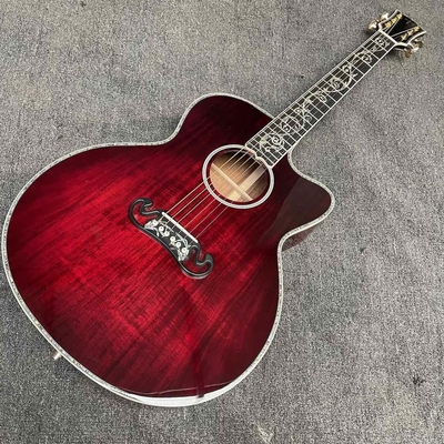Guitarra acústica de madera sólida KOA de 43 pulgadas Jumbo Gibson Style SJ200 Cutaway con doble toma S1-PRO V3, versión de madera sólida proveedor
