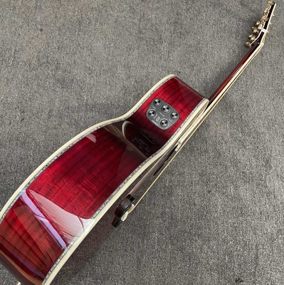 Guitarra acústica de madera sólida KOA de 43 pulgadas Jumbo Gibson Style SJ200 Cutaway con doble toma S1-PRO V3, versión de madera sólida proveedor