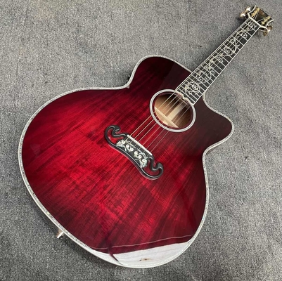 Guitarra acústica de madera sólida KOA de 43 pulgadas Jumbo Gibson Style SJ200 Cutaway con doble toma S1-PRO V3, versión de madera sólida proveedor
