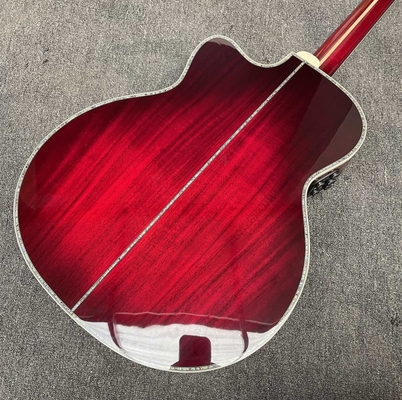 Guitarra acústica de madera sólida KOA de 43 pulgadas Jumbo Gibson Style SJ200 Cutaway con doble toma S1-PRO V3, versión de madera sólida proveedor