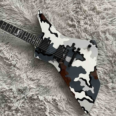Guitarra eléctrica camuflada con pick-up activo de 9V, pick-ups EMG, hardware negro proveedor