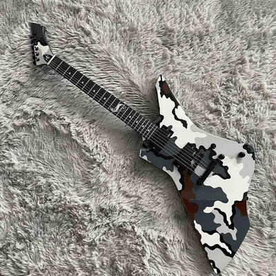 Guitarra eléctrica camuflada con pick-up activo de 9V, pick-ups EMG, hardware negro proveedor