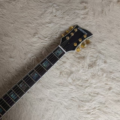 Guitarra eléctrica de estilo Gretsch con bigs bys trem en negro transparente, acepta guitarra y bajo OEM proveedor