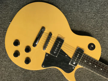 Lp Junior guitarra eléctrica color amarillo un puente de piezas P90 pickups 22 puntos incrustación trastes guitarra LP proveedor