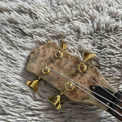 4 cuerdas personalizadas Cuello a través del cuerpo Alembico estilo Bajo eléctrico Guitarra de árbol Burl Top proveedor