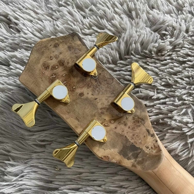 4 cuerdas personalizadas Cuello a través del cuerpo Alembico estilo Bajo eléctrico Guitarra de árbol Burl Top proveedor