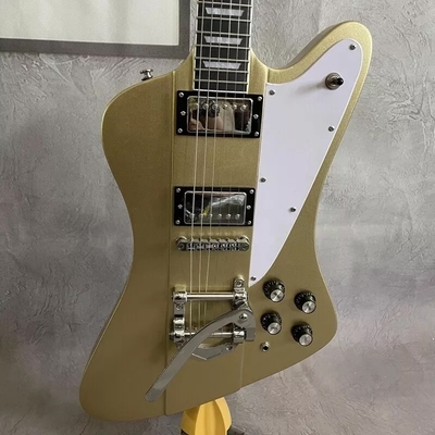Guitarra eléctrica Firebird de color dorado de estilo Gibson HPL Fretboard HH Pickups Cuerpo de caoba proveedor