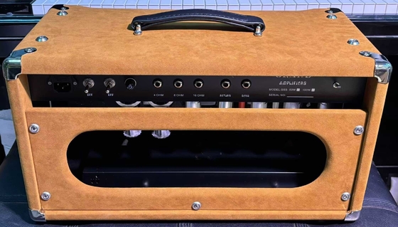 2024 HOT!!! Dumble #002 Versión Clone SSS20-Coro de Acero Cantante SSS Tubo Amp Head 20Watt en Suede Marrón con Botones Originales proveedor
