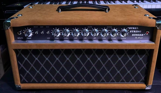 2024 HOT!!! Dumble #002 Versión Clone SSS20-Coro de Acero Cantante SSS Tubo Amp Head 20Watt en Suede Marrón con Botones Originales proveedor