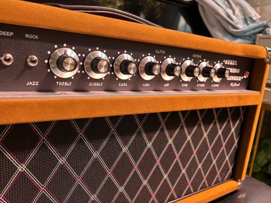 2024 HOT!!! Dumble #002 Versión Clone SSS20-Coro de Acero Cantante SSS Tubo Amp Head 20Watt en Suede Marrón con Botones Originales proveedor
