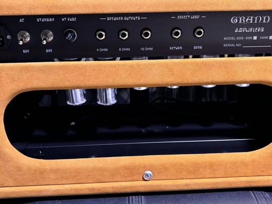 2024 HOT!!! Dumble #002 Versión Clone SSS20-Coro de Acero Cantante SSS Tubo Amp Head 20Watt en Suede Marrón con Botones Originales proveedor