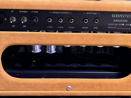 2024 HOT!!! Dumble #002 Versión Clone SSS20-Coro de Acero Cantante SSS Tubo Amp Head 20Watt en Suede Marrón con Botones Originales proveedor